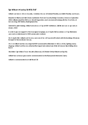 A preview of a PDF biography for Priestley, Wilbert